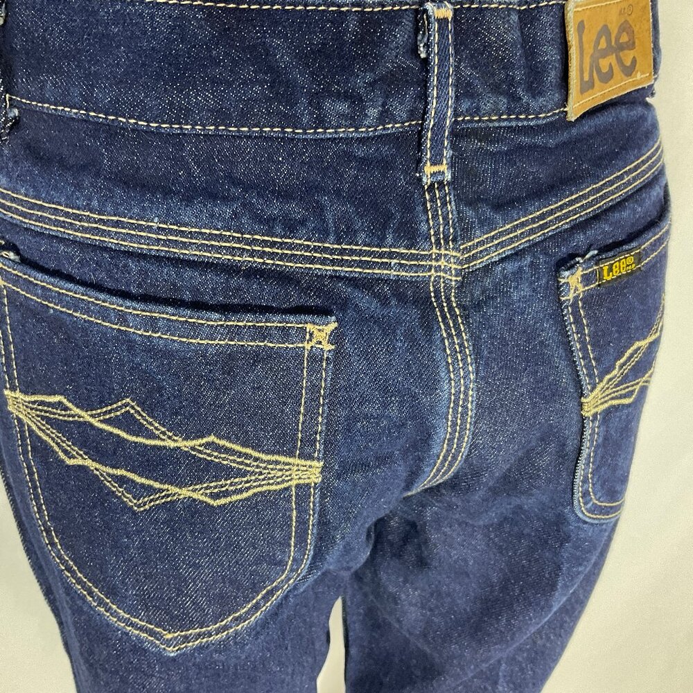 Vintage Lee Dark Wash Jeans 14" Waist 100% Cotton Womens Denim Made in the USA